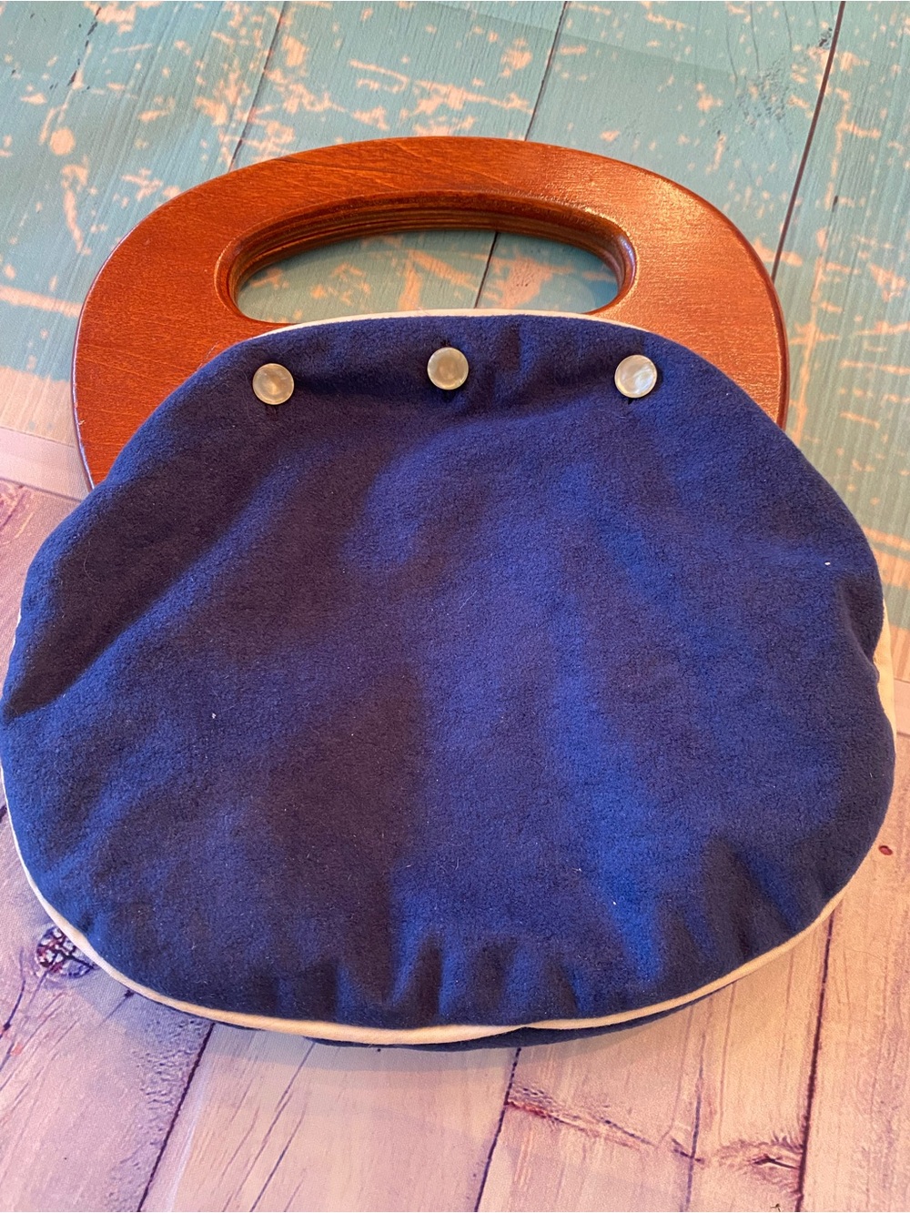 Vintage Navy Blue Bermuda Bag